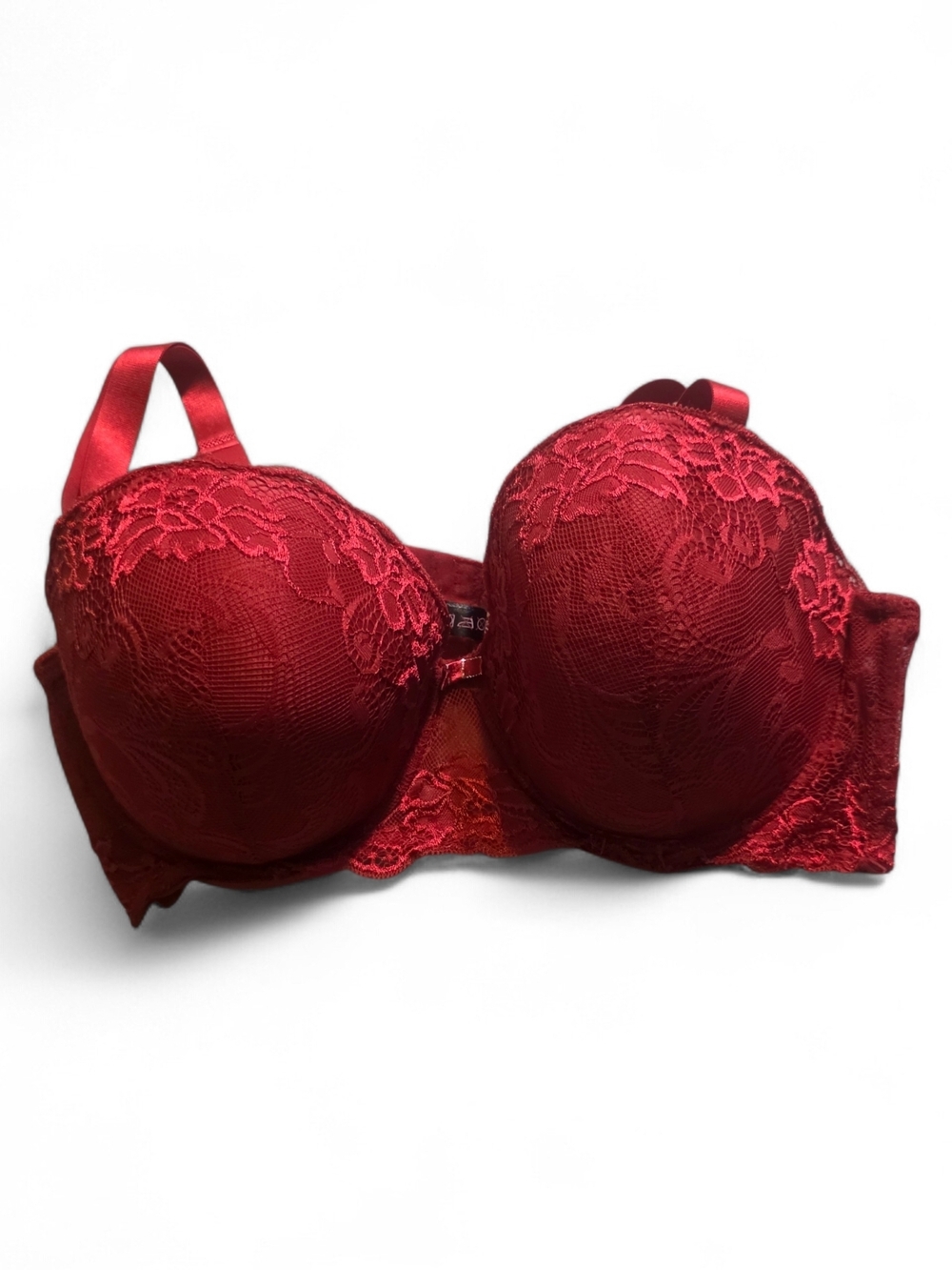 Underwire Lace Push-Up Bra in Red